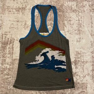 Aviator Nation Wave Grey Tank Small